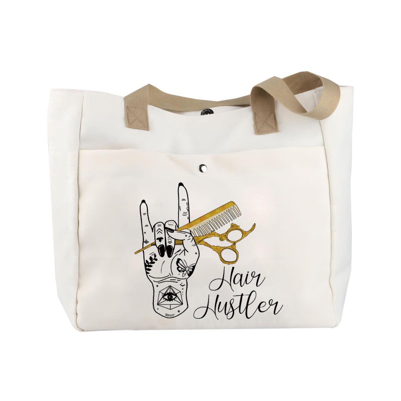 BLUPARK Hair Hustler Hand Gifts Hairs Stylist Tote Bag Cosmetologist Gifts Hairdresser Gift Beautician Shopping Bag Hairstylist Gift Hair Hustler TO